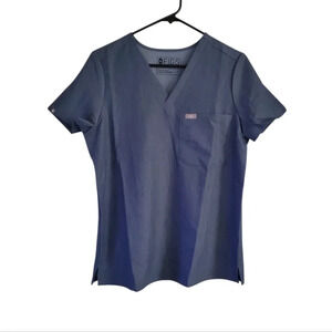 Figs Catarina one pocket gray scrub top, size small nwt